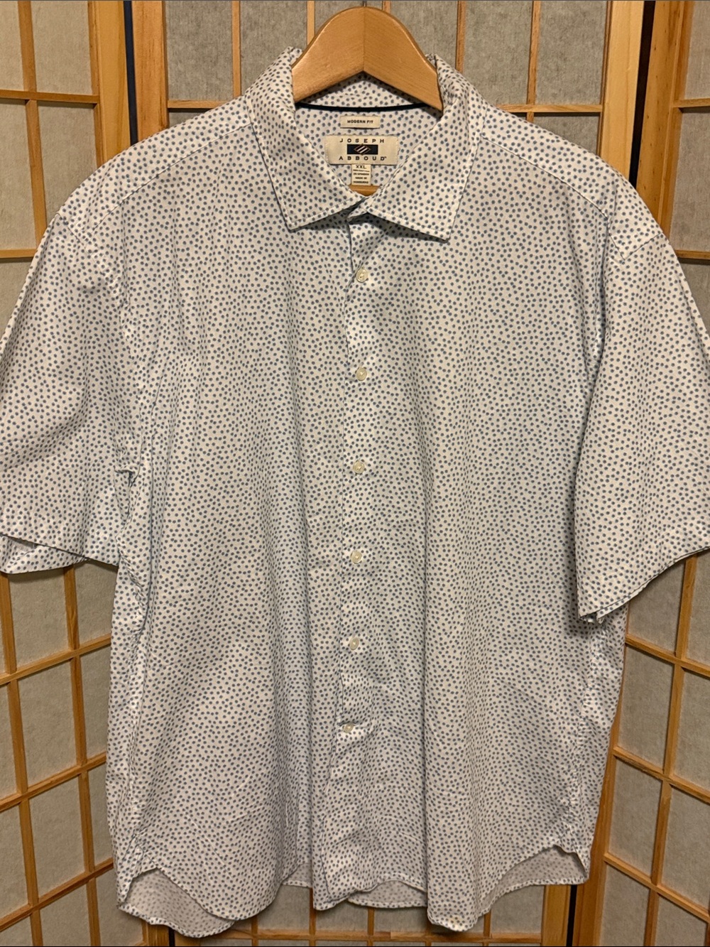 Joseph Abboud Men’s White Short-Sleeve Button-Down Shirt